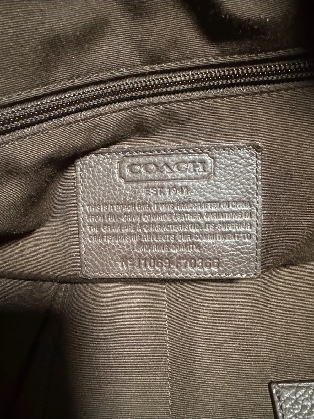 Vintage Coach Brown Pebbled Leather Laptop Brief with Black Strap